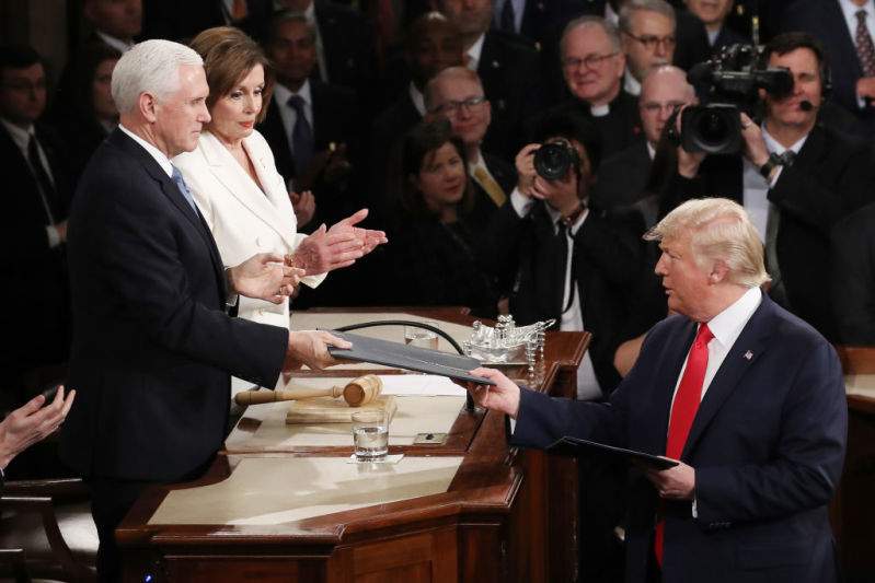 Twitter Erupts Over Awkward Handshake Moment Between Donald Trump And Nancy Pelosi At The SOTU 2020