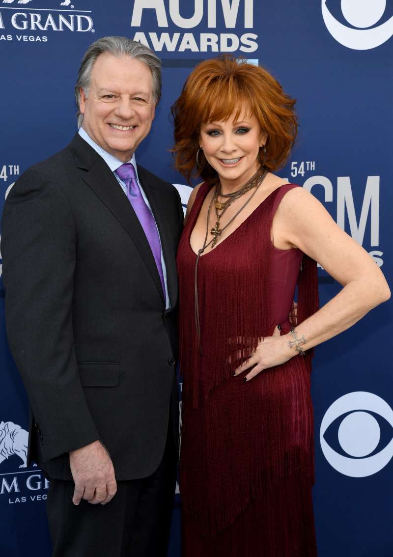 Reba McEntire Stuns In A Fringed Burgundy Dress At ACM Awards And Shows Off Her New Boyfriend