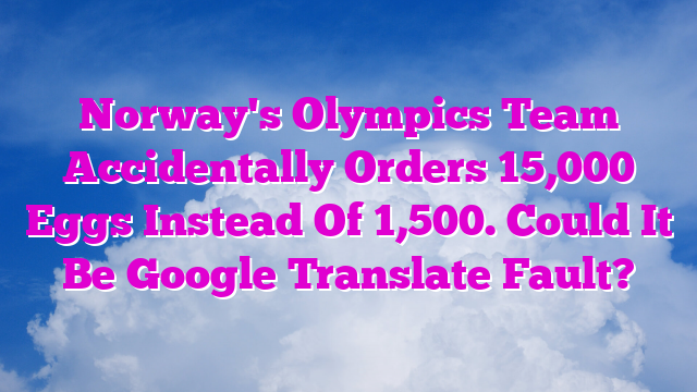 Norway's Olympics Team Accidentally Orders 15,000 Eggs Instead Of 1,500. Could It Be Google Translate Fault?
